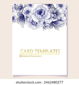 Invitation greeting card with floral background. Wedding invitation, thank you card, save the date cards.
