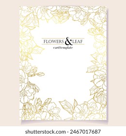 Invitation greeting card with floral background. Wedding invitation, thank you card, save the date cards.