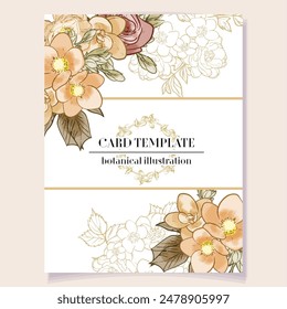 Invitation greeting card with floral background. Wedding invitation, thank you card, save the date cards.