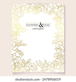 Invitation greeting card with floral background. Wedding invitation, thank you card, save the date cards.