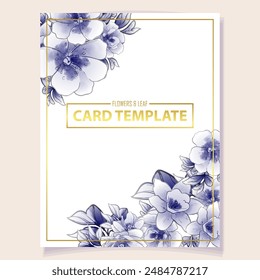 Invitation greeting card with floral background. Wedding invitation, thank you card, save the date cards.