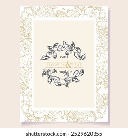 Invitation greeting card with floral background. Wedding invitation, thank you card, save the date cards.