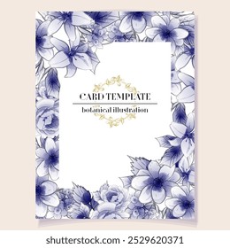 Invitation greeting card with floral background. Wedding invitation, thank you card, save the date cards.