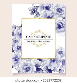 Invitation greeting card with floral background. Wedding invitation, thank you card, save the date cards.