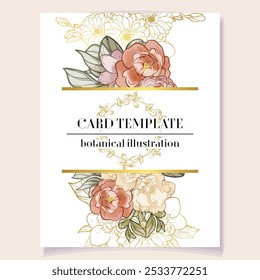 Invitation greeting card with floral background. Wedding invitation, thank you card, save the date cards.