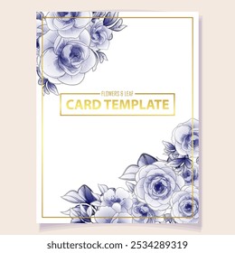 Invitation greeting card with floral background. Wedding invitation, thank you card, save the date cards.