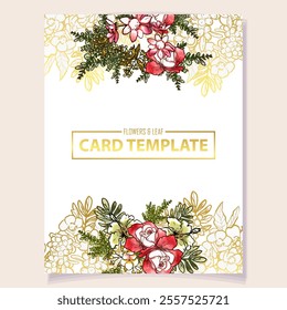 Invitation greeting card with floral background. Wedding invitation, thank you card, save the date cards.
