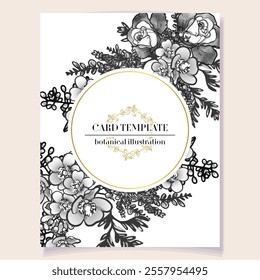 Invitation greeting card with floral background. Wedding invitation, thank you card, save the date cards.
