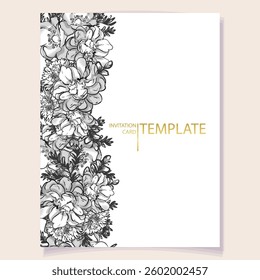 Invitation greeting card with floral background. Wedding invitation, thank you card, save the date cards.