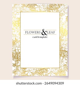 Cartão de mensagem de convite com fundo floral. Convite de casamento, cartão de agradecimento, salve os cartões de data.