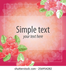 Invitation or greeting card. Spring background. Vector illustration
