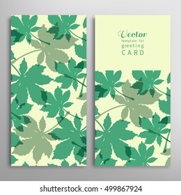 Invitation or Greeting Card template. Decorative graphic leaves. Hand drawn doodle floral patterns set. Wedding, marriage, save the date, baby shower, bridal, birthday, Valentine's day.