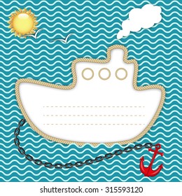 Invitation or greeting marine card.