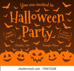 Invitation for Halloween Party - scary poster. Vector.