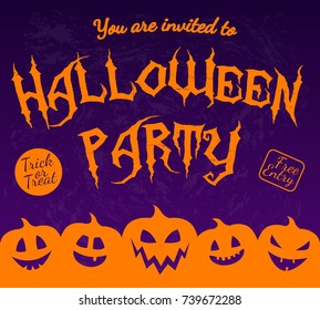 Invitation for Halloween Party - scary poster. Vector.