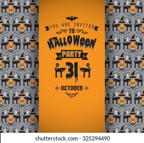 Invitation to Halloween party.Vector illustration.