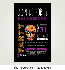 Invitation Halloween.Vector illustration.