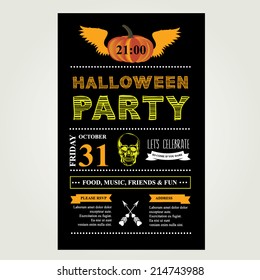 Invitation Halloween.Vector illustration.