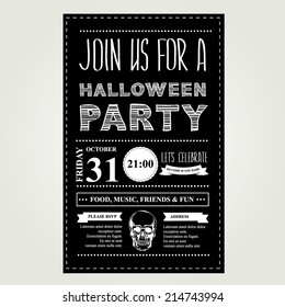 Invitation Halloween.Vector illustration.