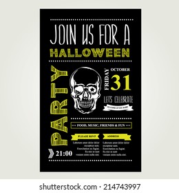 Invitation Halloween.Vector illustration.