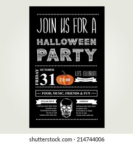 Invitation Halloween.Vector illustration.