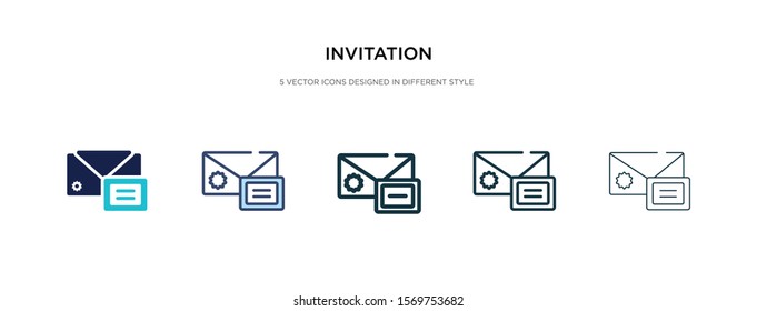 invitation icon in different style vector illustration. two colored and black invitation vector icons designed in filled, outline, line and stroke style can be used for web, mobile, ui