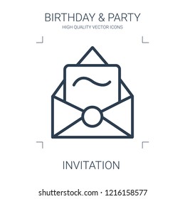 invitation icon. high quality line invitation icon on white background. from birthday party collection flat trendy vector invitation symbol. use for web and mobile
