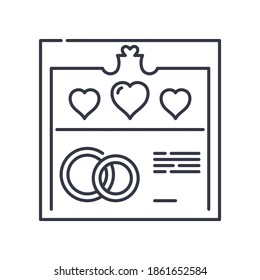 Invitation icon, linear isolated illustration, thin line vector, web design sign, outline concept symbol with editable stroke on white background.