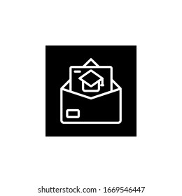 invitation icon. Online learning icon. Perfect for application, web, logo and presentation template. Icon design line inverted style