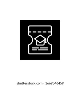 Einladungssymbol. Online-Lernsymbol. Perfekt für Anwendungen, Web, Logo und Präsentationen. Invertierter Stil der Symboldesign-Linie