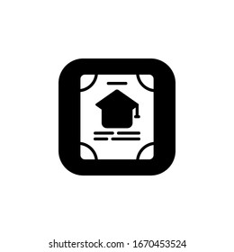 Einladungssymbol. Symbol für Online-Lernen. Perfekt für Anwendungen, Web, Logo und Präsentationen. Symboldesign, solider, abgerundeter Stil