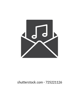 Invitation icon vector, filled flat sign, solid pictogram isolated on white. Symbol, logo illustration.