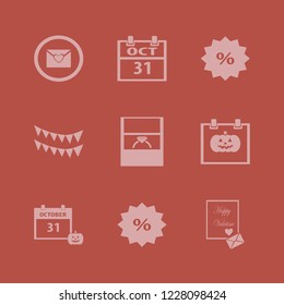 invitation icon. invitation vector icons set wedding ring, halloween date on calendar, heart envelope and party flags