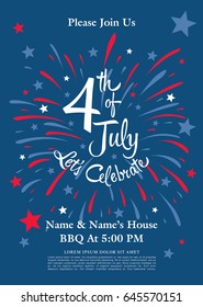 Invitation to the Independence Day party, vector illustration