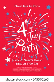 Invitation to the Independence Day party, vector illustration