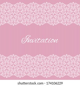 Invitation with lace ornaments