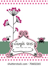 invitation with ladybugs