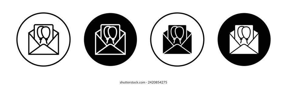 Carta de invitación para Ilustración de iconos de la línea del vector de eventos.