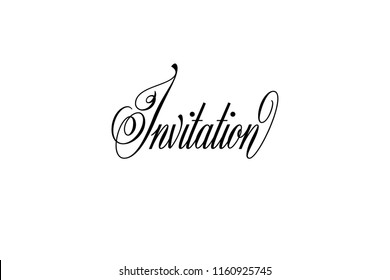 Invitation Lettering Party Wedding Business Typography Celebration Event Elegant Calligraphy