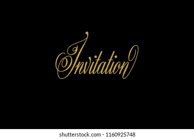 Invitation Lettering Party Wedding Business Typography Celebration Event Elegant Calligraphy