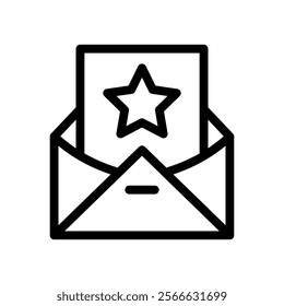 invitation line icon illustration vector graphic. Simple element illustration vector graphic, suitable for app, websites, and presentations isolated on white background