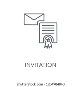 Invitation linear icon. Invitation concept stroke symbol design. Thin graphic elements vector illustration, outline pattern on a white background, eps 10.