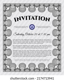 Invitation. Lovely design. With background.   Grey color.