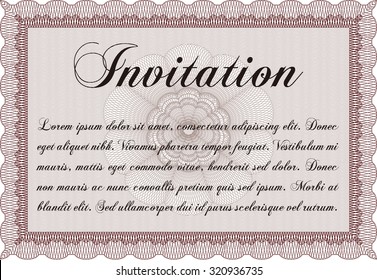 Invitación. Bonito diseño. Borde, marco.Con fondo lineal. 