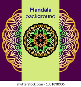 invitación con elemento de diseño mandala. Plantilla de invitación cuadrada. Patrón de tejido floral de lujo. ilustración vectorial