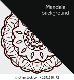 invitation with mandala design element. Square invite template. Luxury floral weave pattern. vector illustration