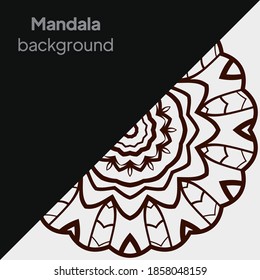 invitation with mandala design element. Square invite template. Luxury floral weave pattern. vector illustration
