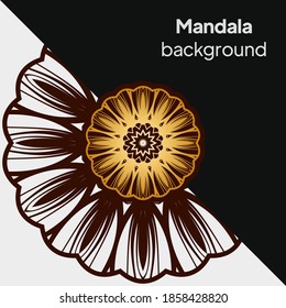 invitation with mandala design element. Square invite template. Luxury floral weave pattern. vector illustration