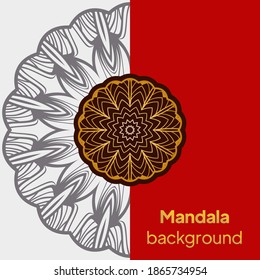 invitation with mandala design element. Square invite template. Luxury floral weave pattern. vector illustration