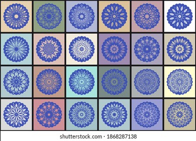 invitation with mandala design element. Square invite template. Luxury floral weave pattern. vector illustration
